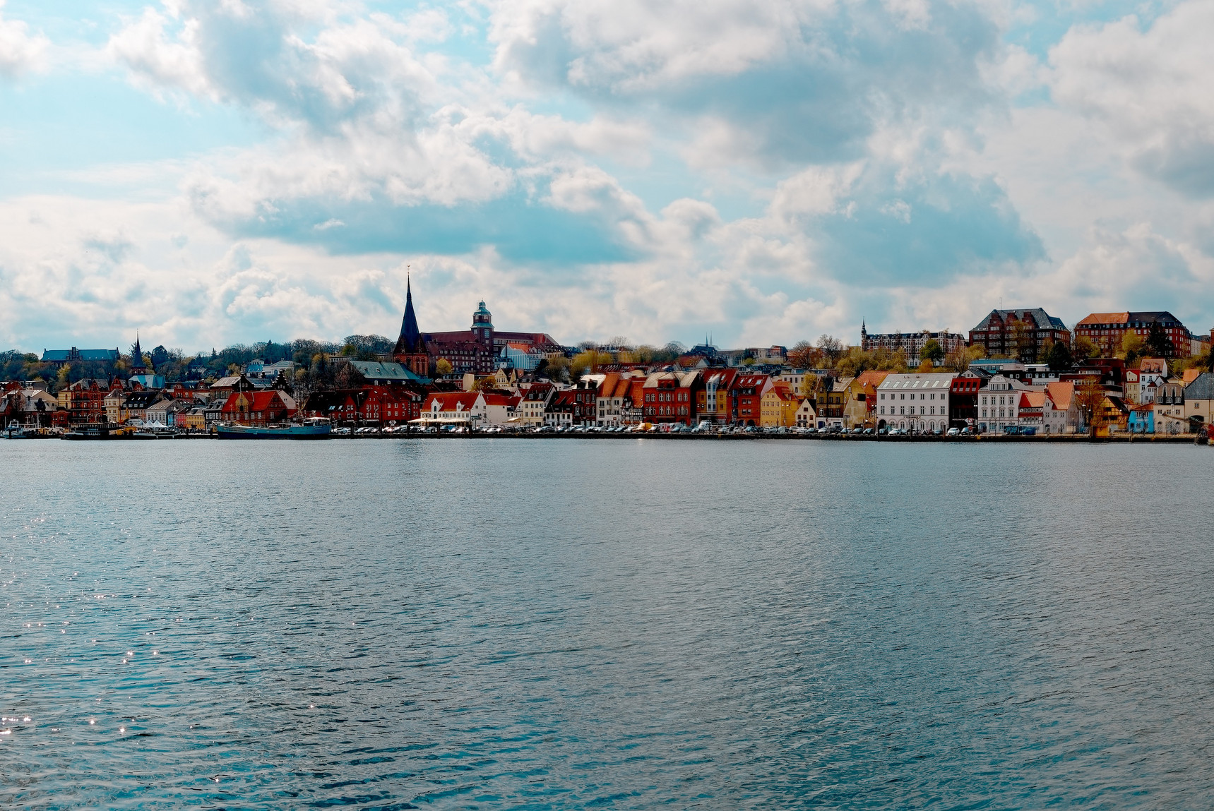 Westliche Hafenansicht von Flensburg